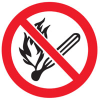 icoon vuur, open vlam en roken verboden